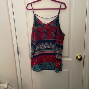 Plus size spaghetti strap blouse